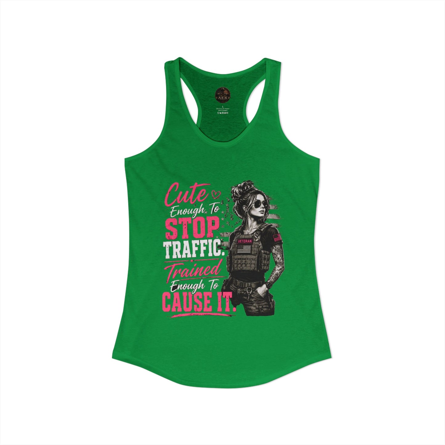 Women's Racerback Tank - "Cute Enough to Stop Traffic"
