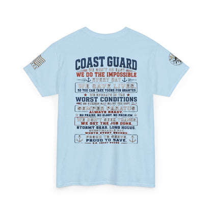Coast Guard Tribute T‑Shirt — "We Do The Impossible" Veteran Rescue Tee