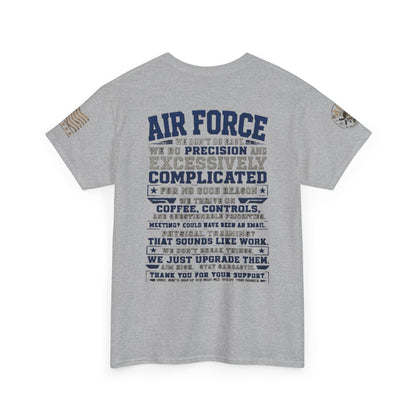 Air Force Crewneck T‑Shirt — "Air Force: Precision & Coffee" Military Graphic Tee