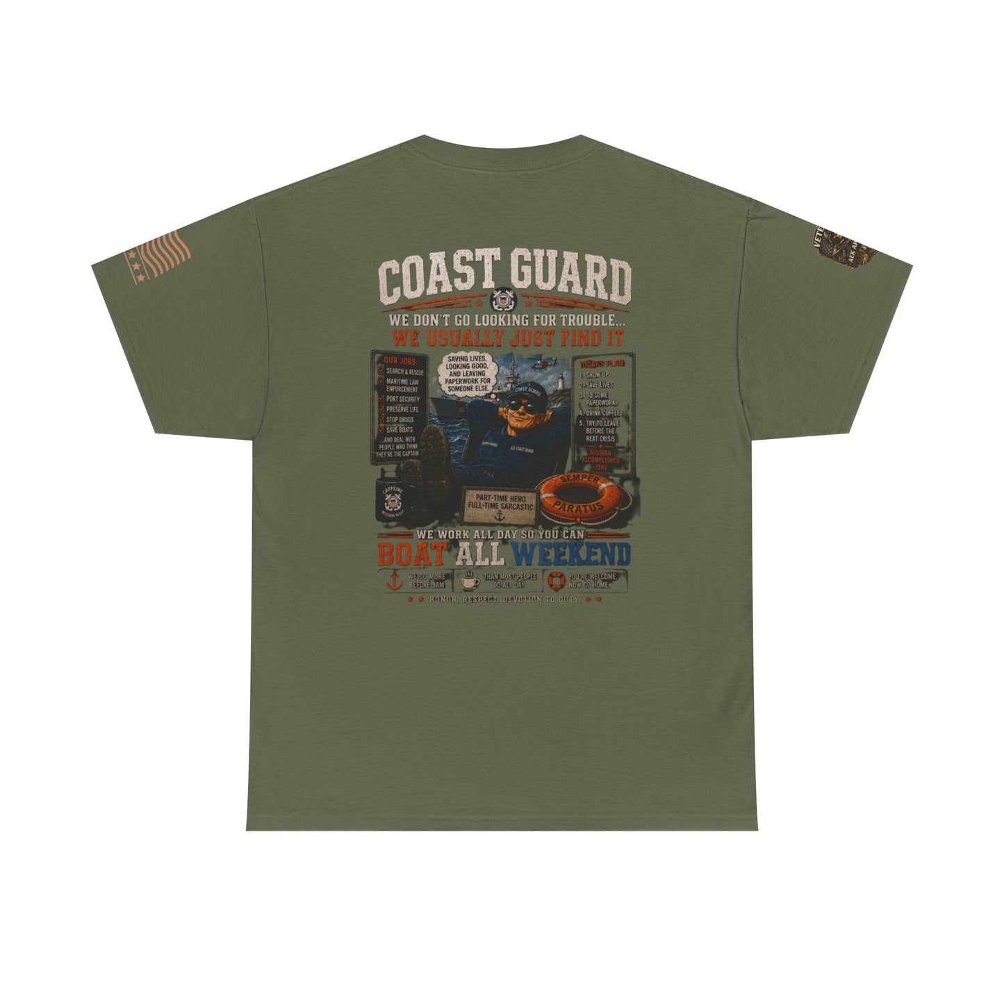 Coast Guard Boat All Weekend T-Shirt — Retro Nautical Rescue Tee