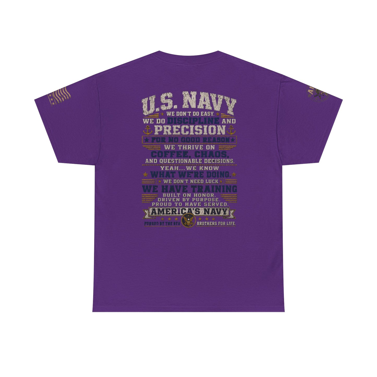 U.S. Navy Graphic Tee — Military Pride Back Print Shirt