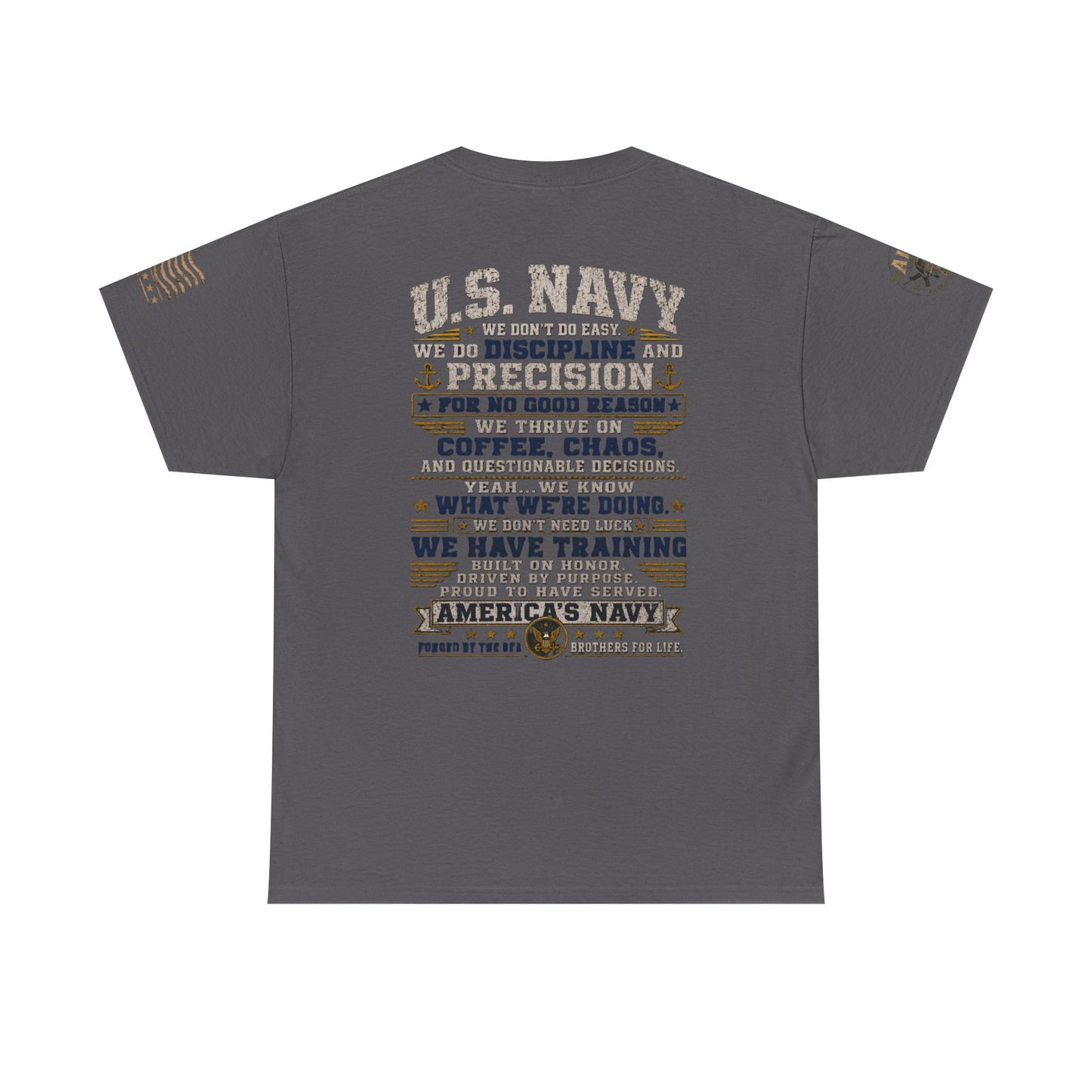 U.S. Navy Graphic Tee — Military Pride Back Print Shirt