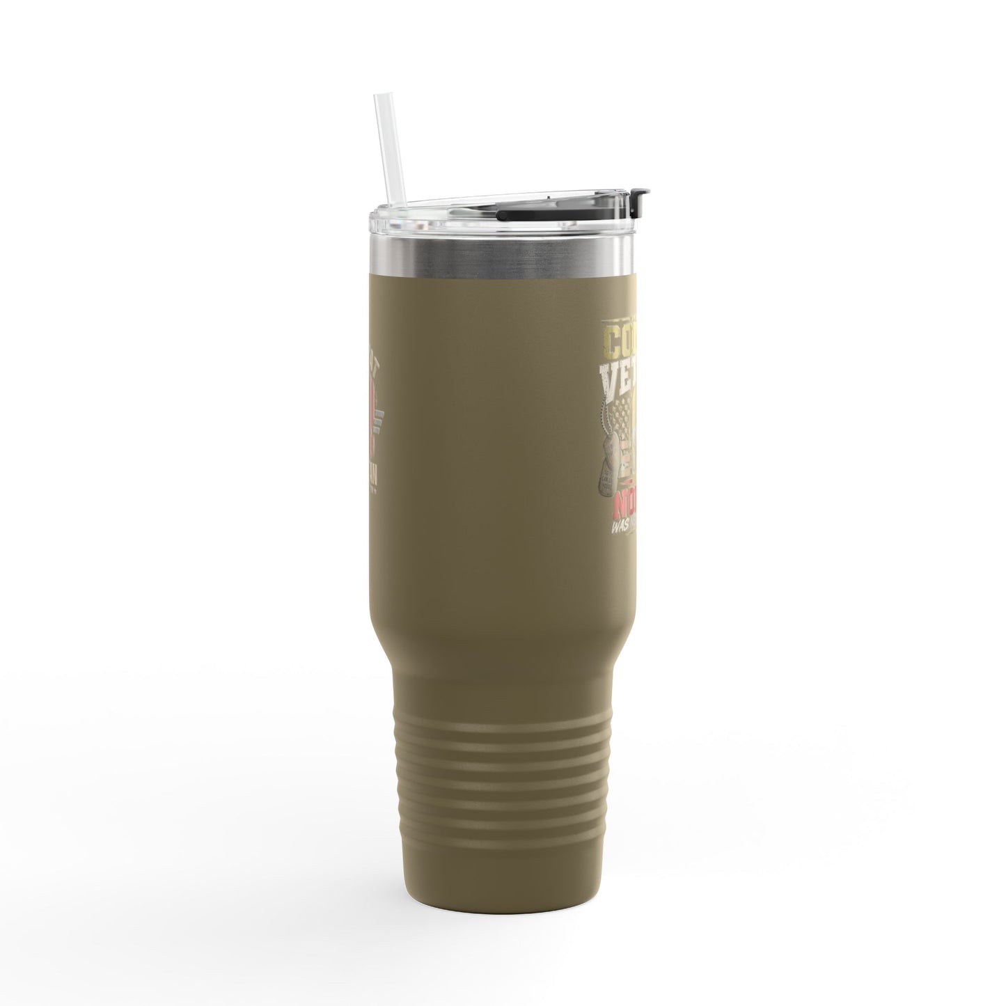 Travel Mug — "Combat Veteran: Because Normal Was Never an Option" 40oz Insulated Tumbler