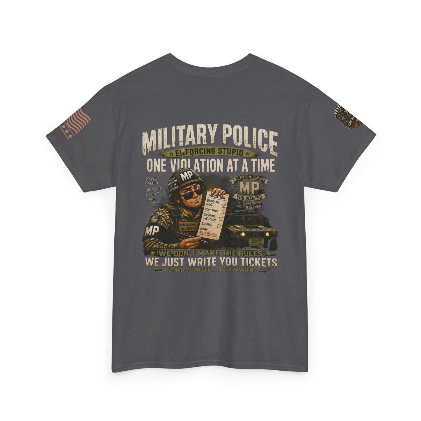 Military Police T-Shirt - "One Violation At A Time" Vintage MP Graphic Tee