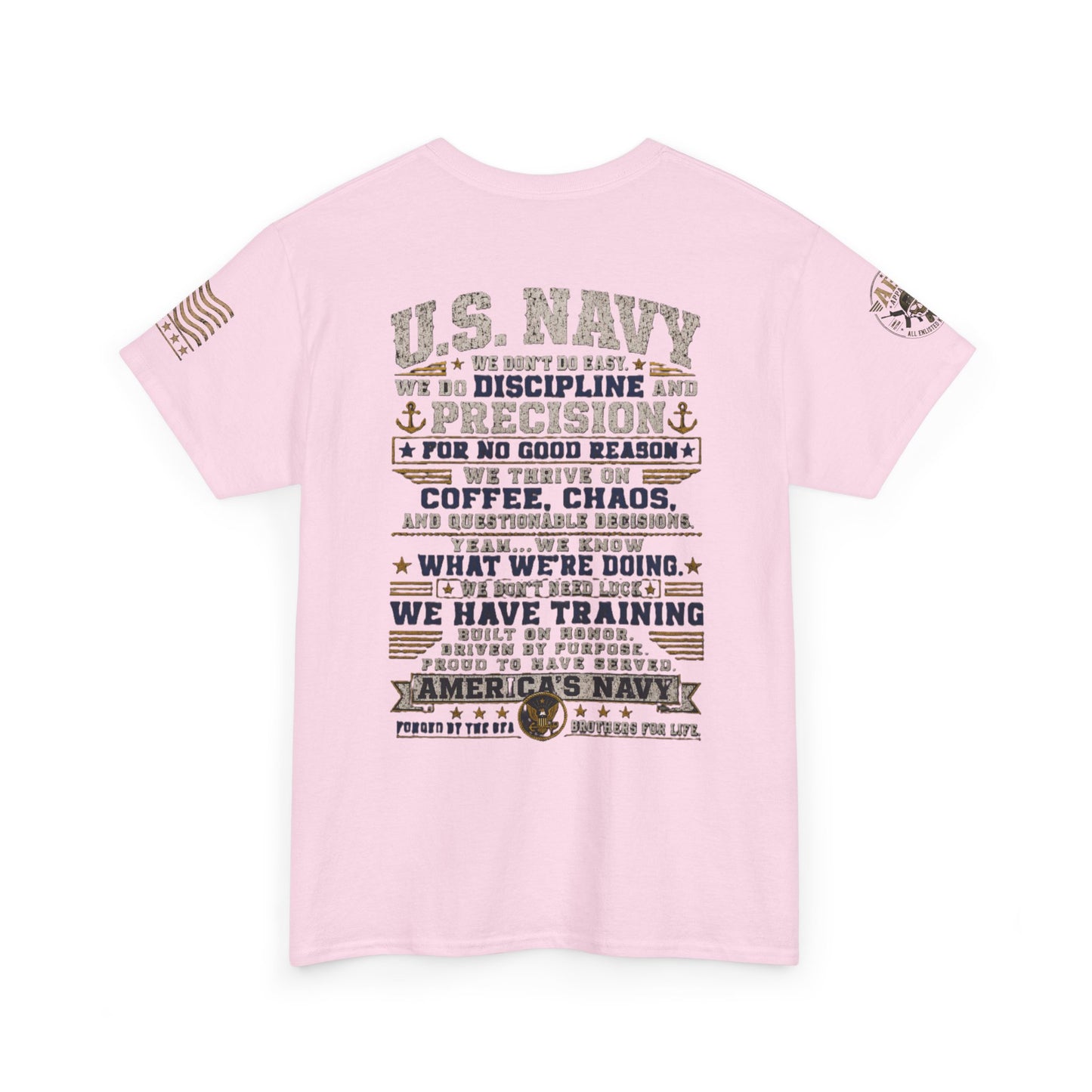U.S. Navy Graphic Tee — Military Pride Back Print Shirt