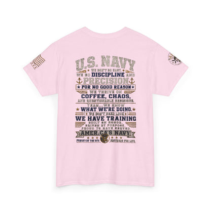 U.S. Navy Graphic Tee — Military Pride Back Print Shirt