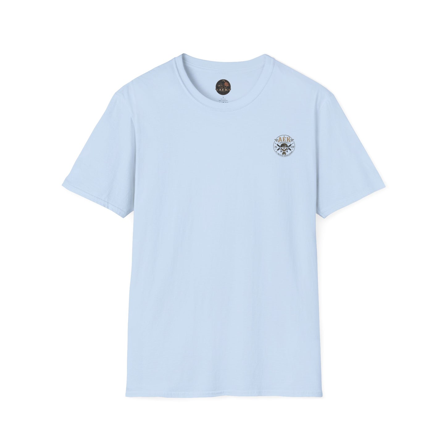 Army: Where You're Paid to Suffer T-Shirt — AEK Small Chest Logo, Coastal Surf Vibes