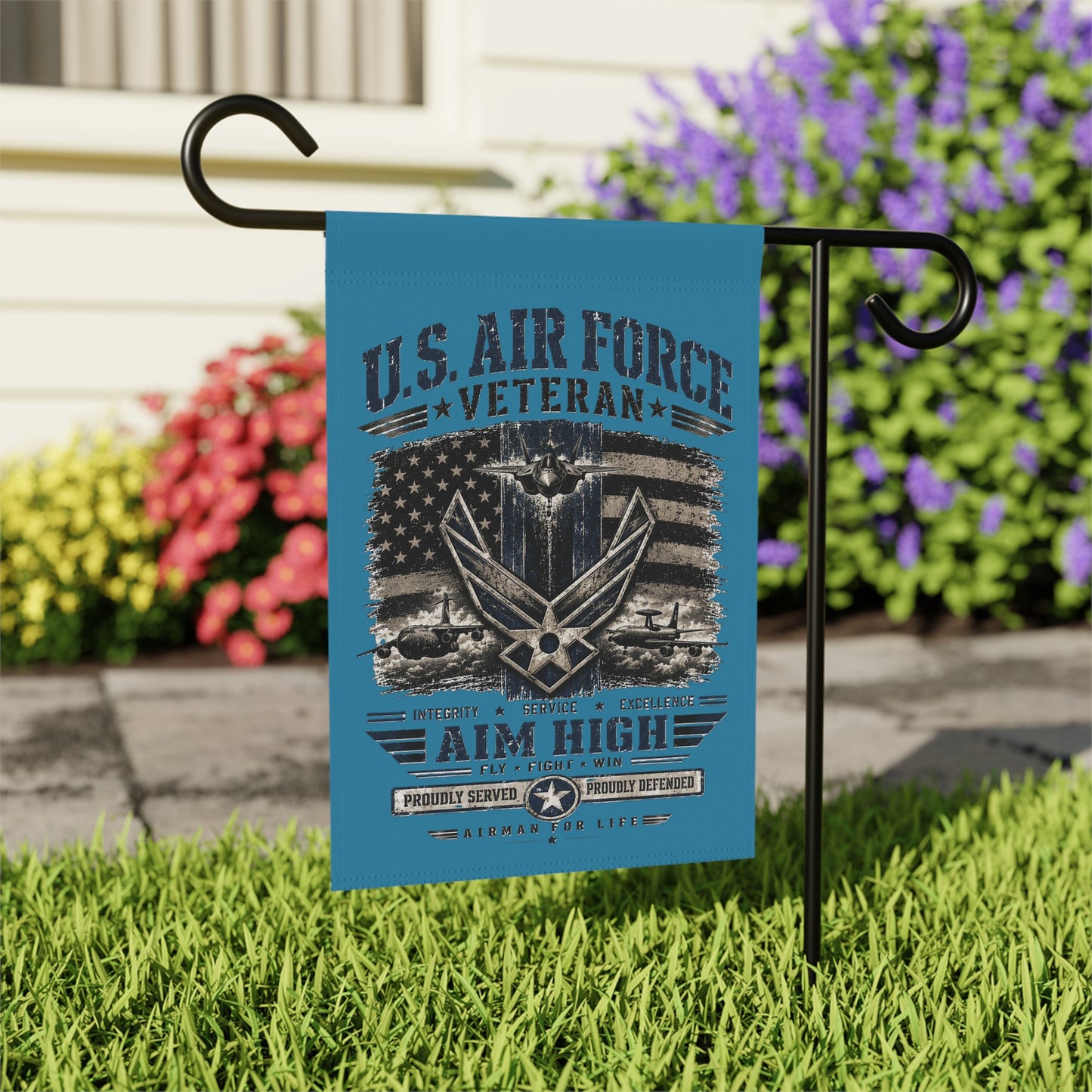 Air Force Veteran Garden Flag — Aim High Memorial Banner