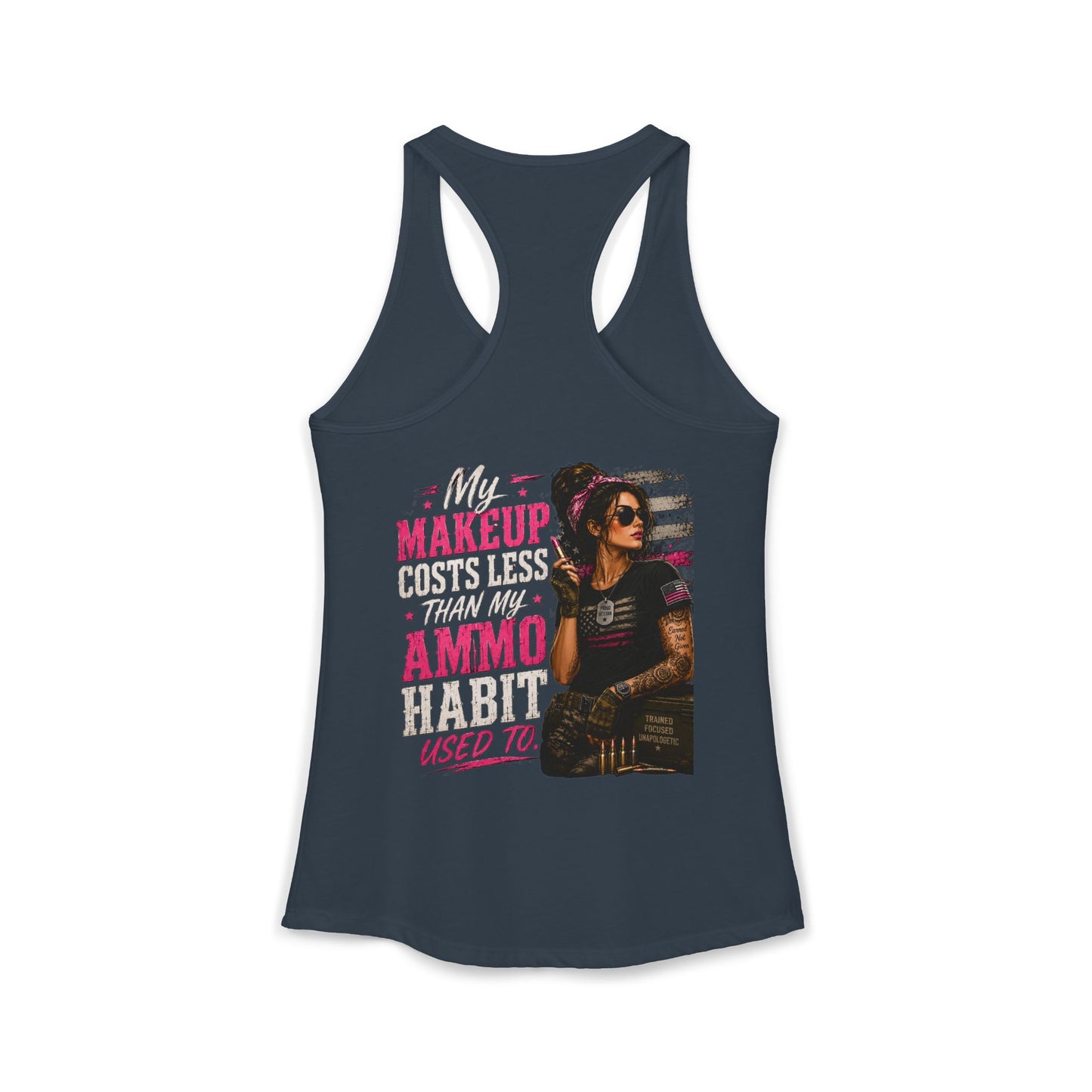 Women's Ideal Racerback Tank - 'My Makeup Cost Less than My Ammo'