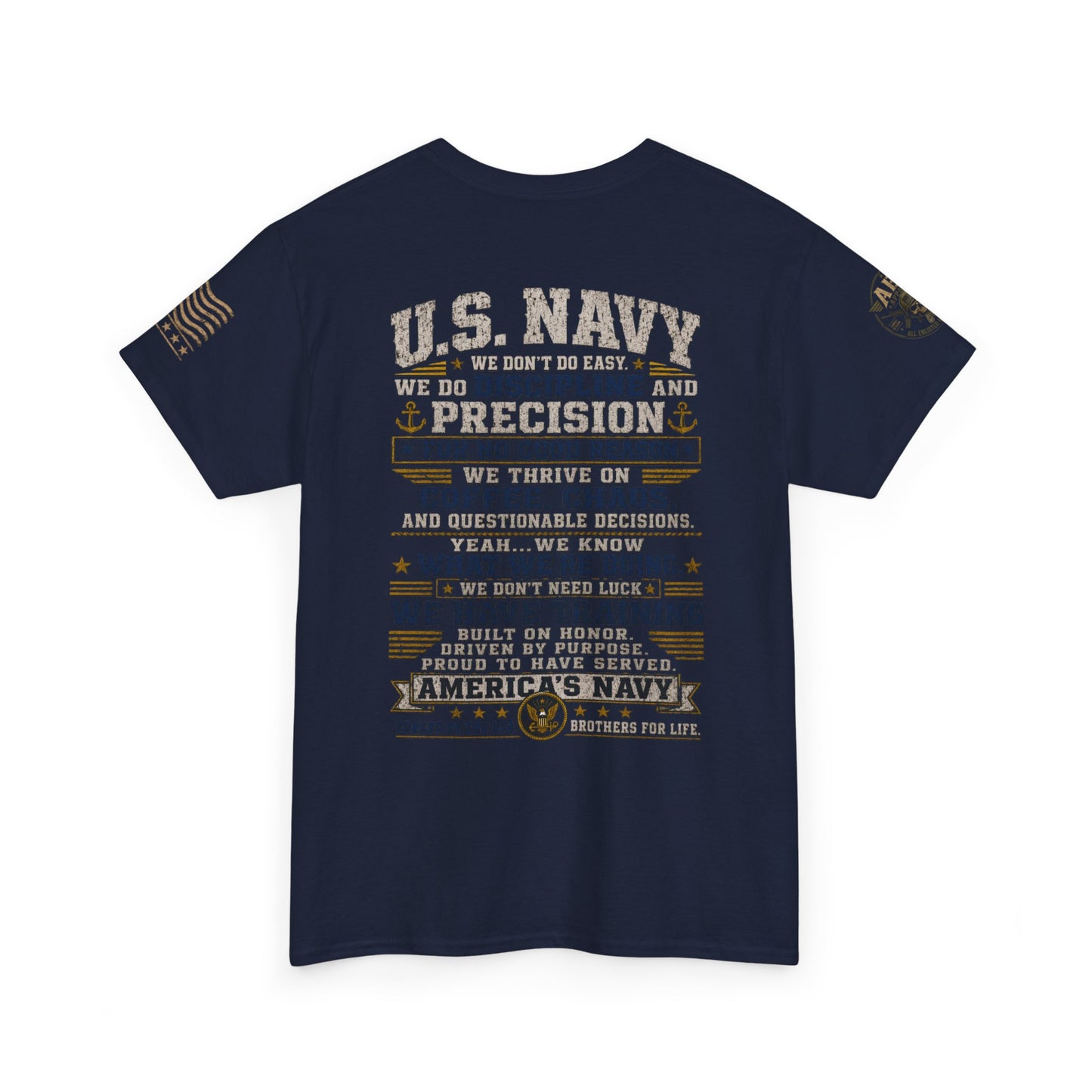 U.S. Navy Graphic Tee — Military Pride Back Print Shirt