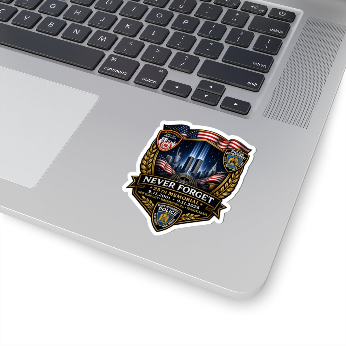 Never Forget 25th Memorial 9/11 Commemorative Sticker