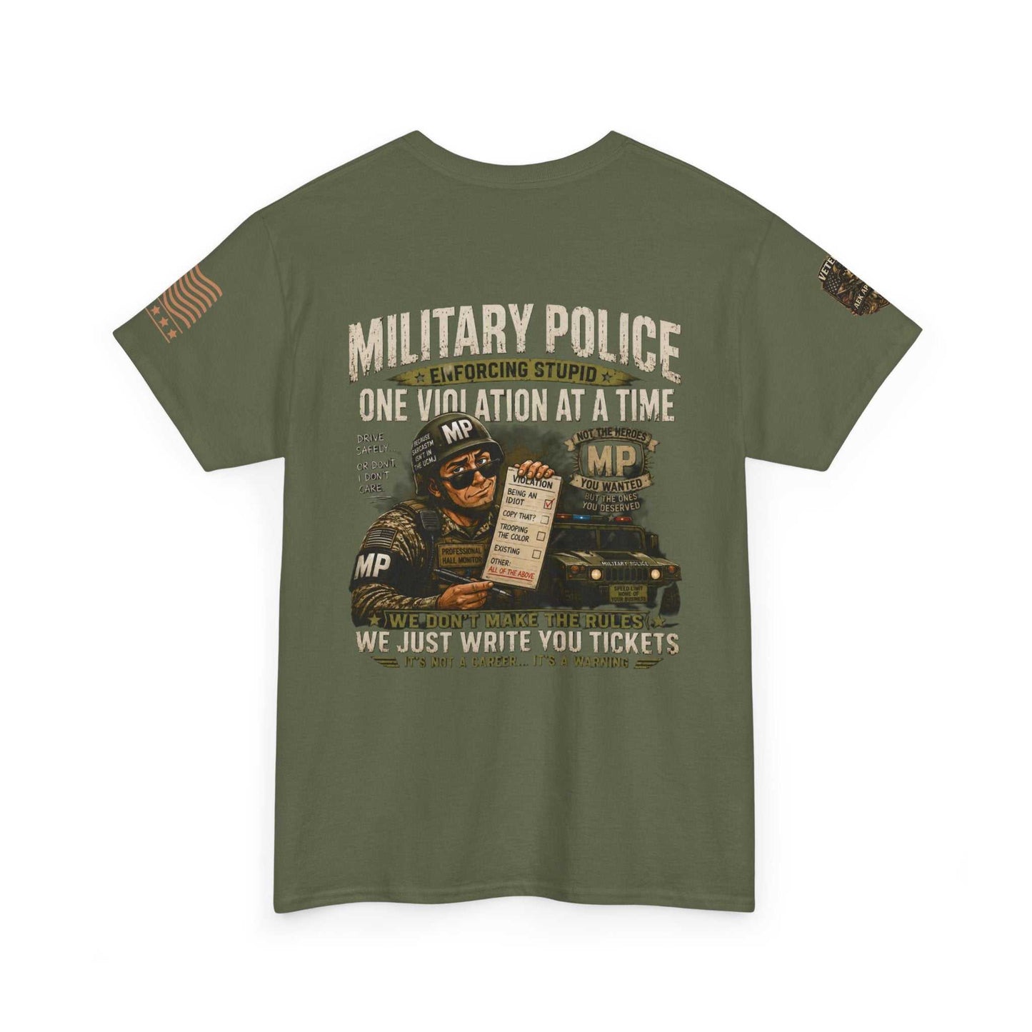 Military Police T-Shirt - "One Violation At A Time" Vintage MP Graphic Tee