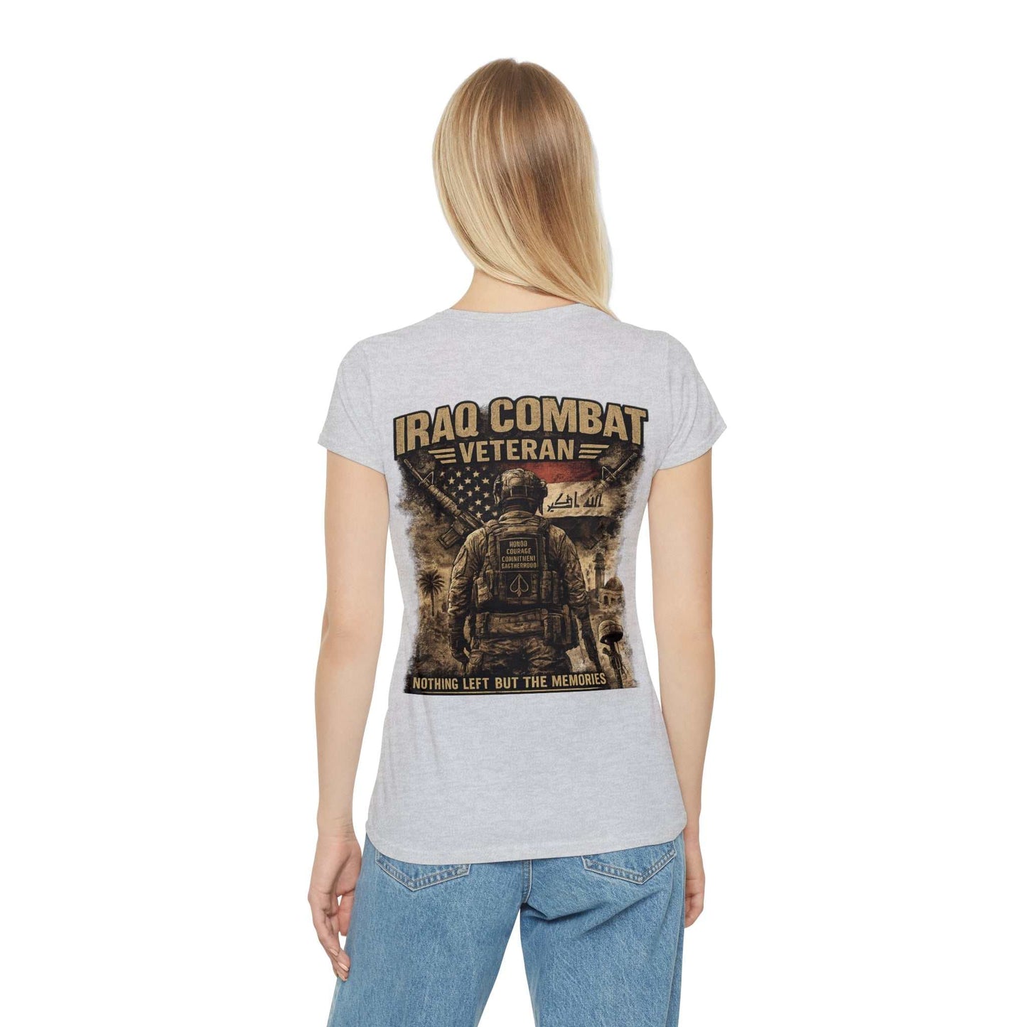 Iraq Combat Veteran Women's T-Shirt - 'Nothing Left But The Memories' Military Tribute