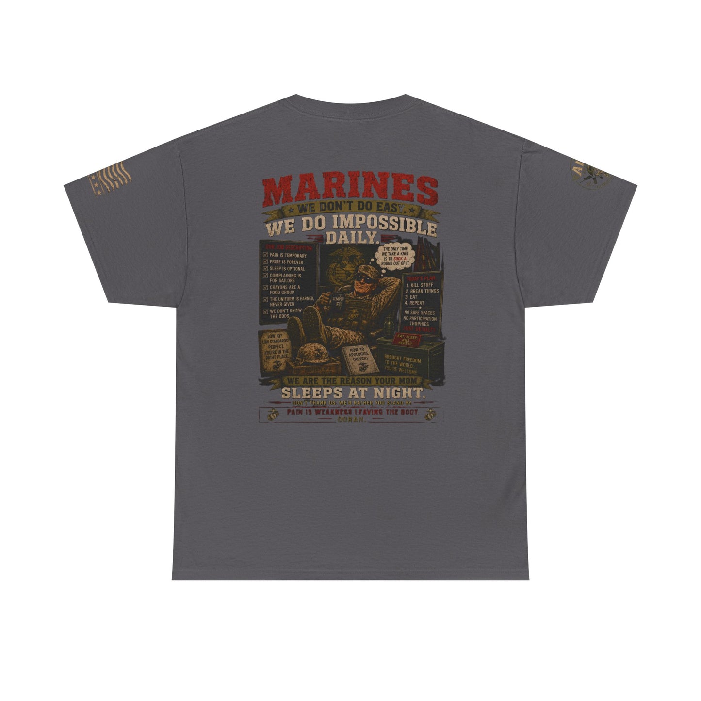 Marines Vintage Graphic Tee – 'Marines We Do Impossible' Military Shirt