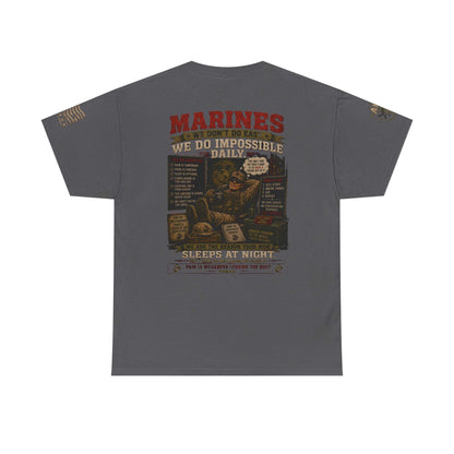Marines Vintage Graphic Tee – 'Marines We Do Impossible' Military Shirt