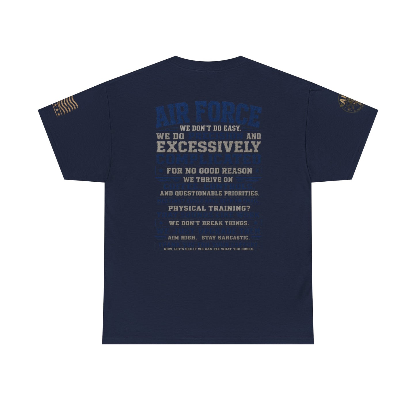 Air Force Crewneck T‑Shirt — "Air Force: Precision & Coffee" Military Graphic Tee