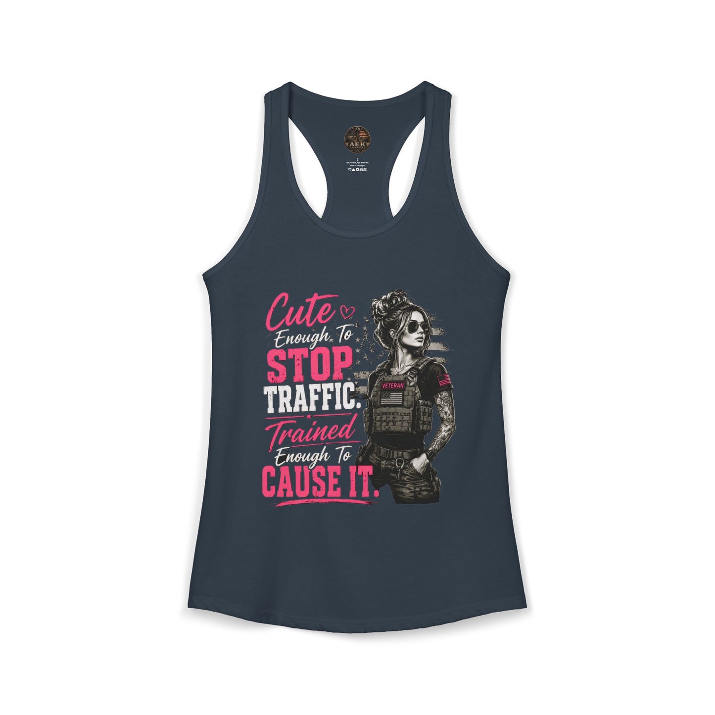 Women's Racerback Tank - "Cute Enough to Stop Traffic"