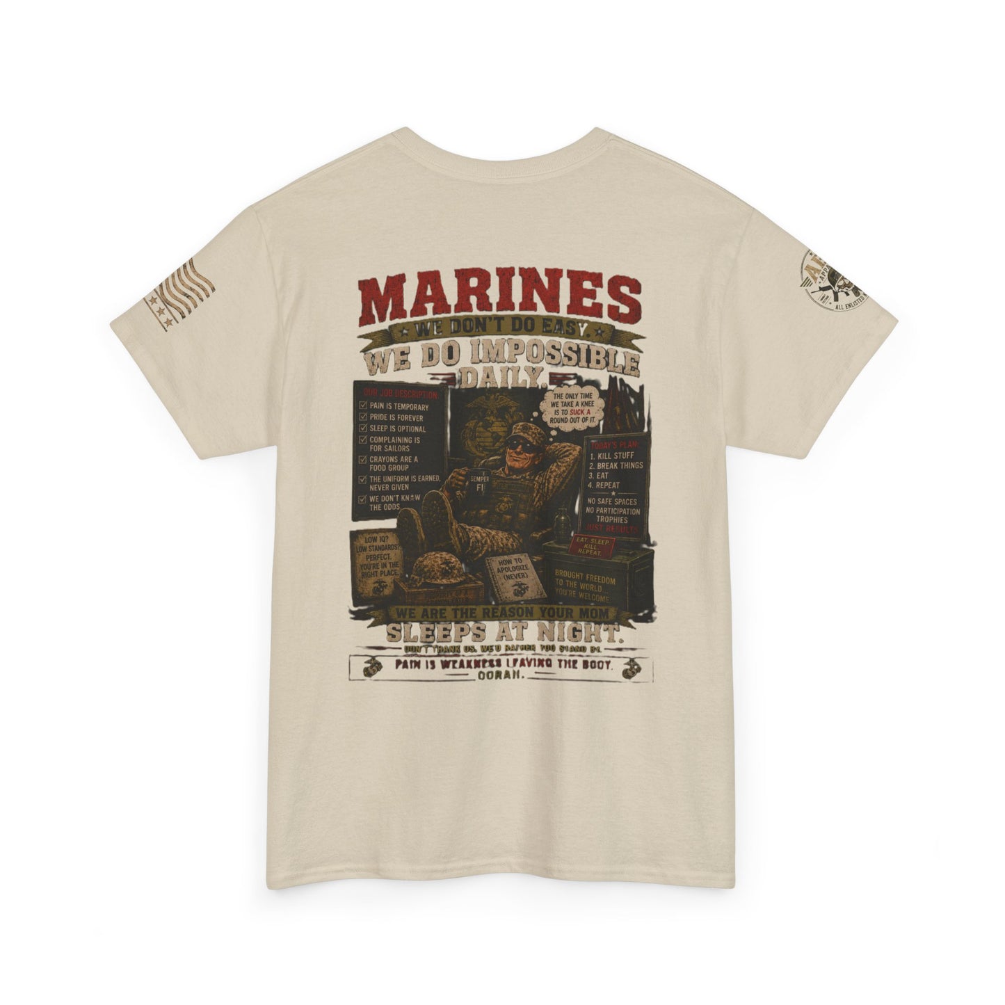 Marines Vintage Graphic Tee – 'Marines We Do Impossible' Military Shirt