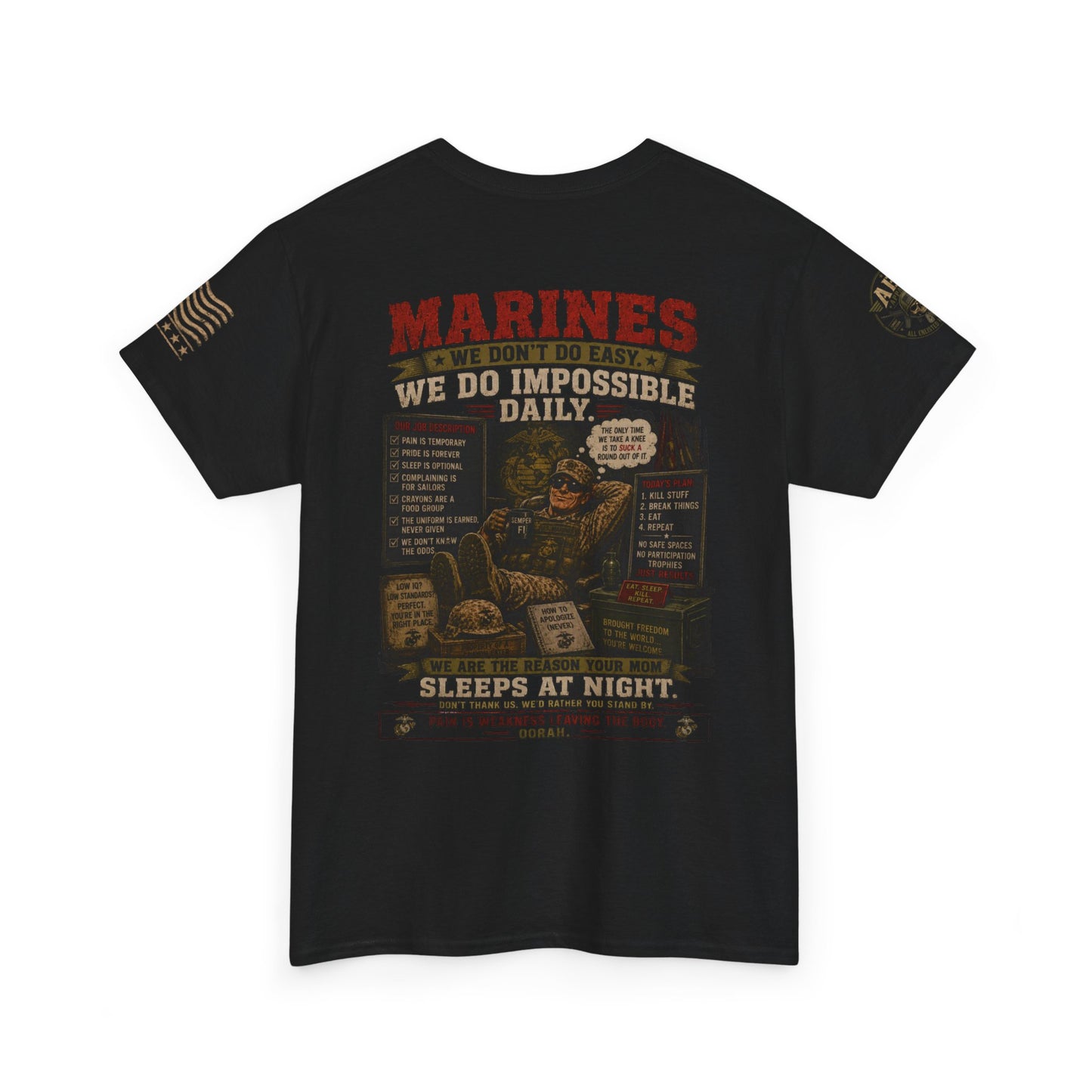 Marines Vintage Graphic Tee – 'Marines We Do Impossible' Military Shirt