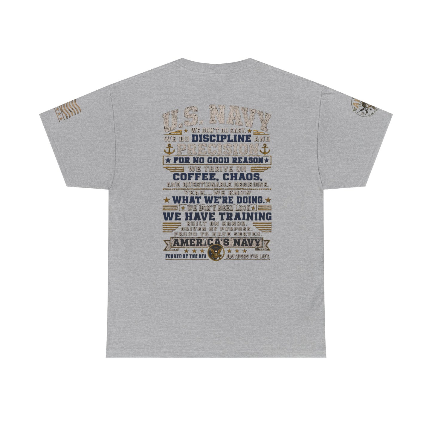 U.S. Navy Graphic Tee — Military Pride Back Print Shirt