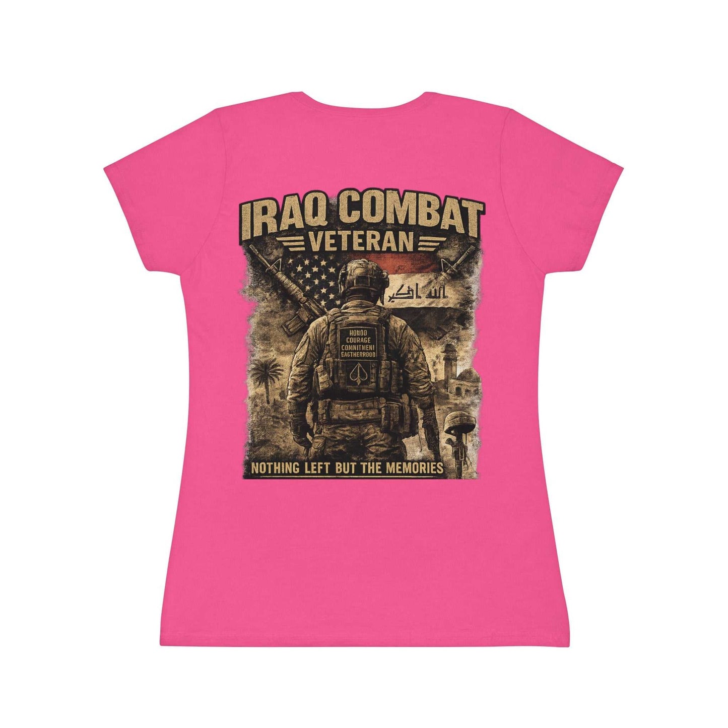 Iraq Combat Veteran Women's T-Shirt - 'Nothing Left But The Memories' Military Tribute