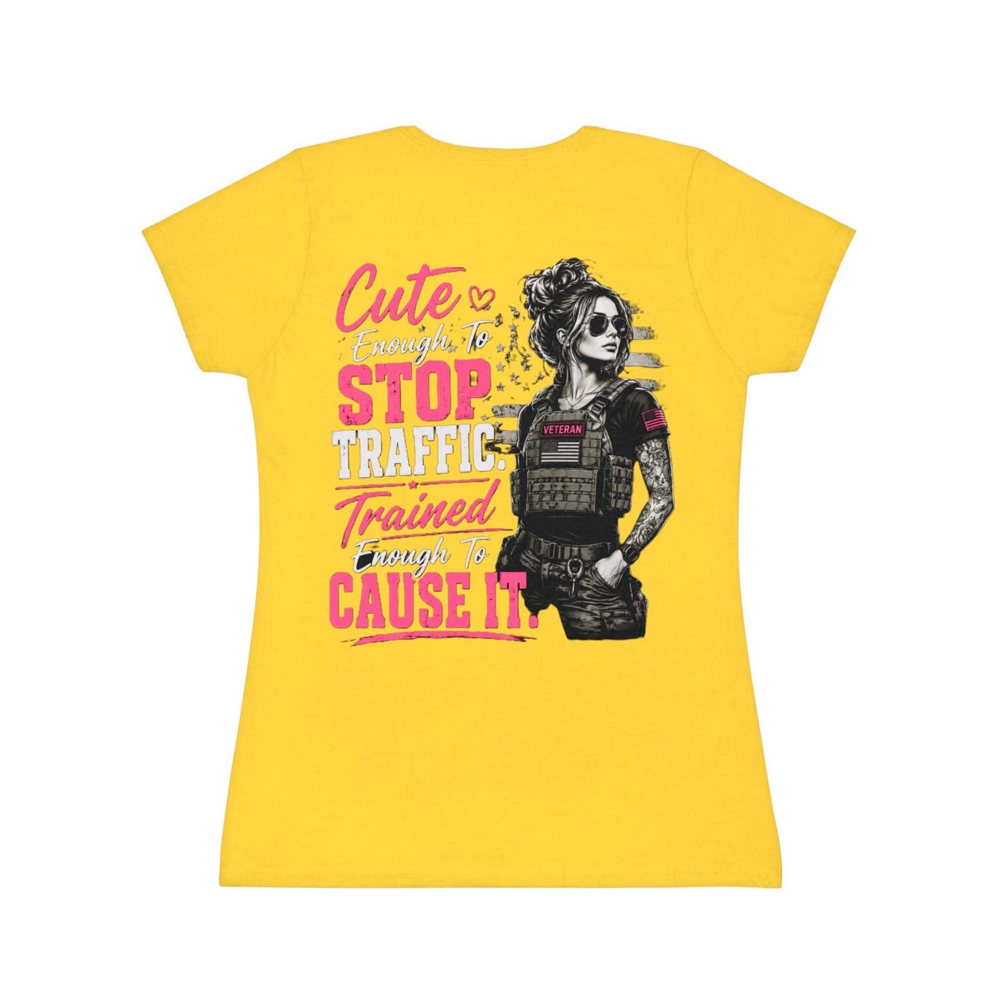 Cute Stop Traffic Trained Women's T-Shirt — Graphic Female Officer Tee