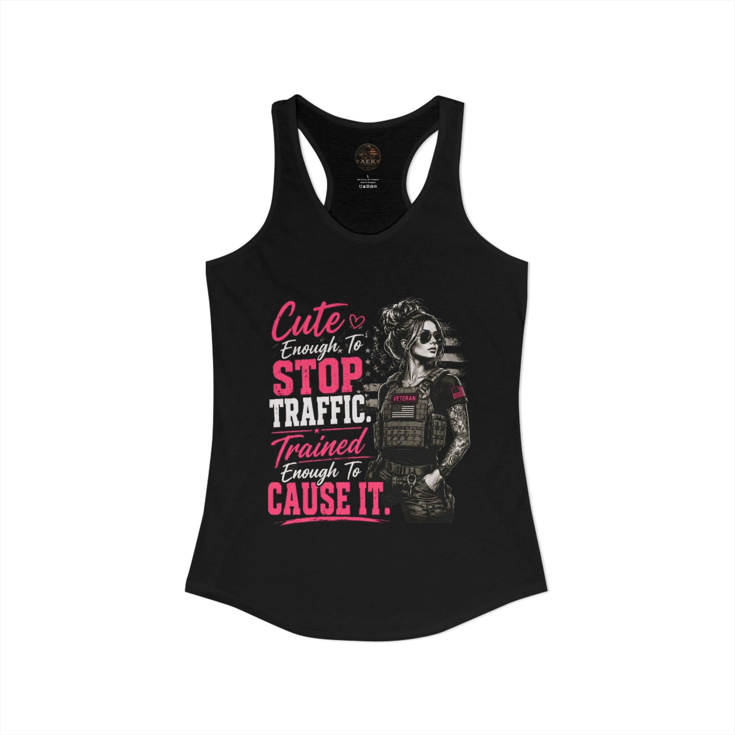 Women's Racerback Tank - "Cute Enough to Stop Traffic"