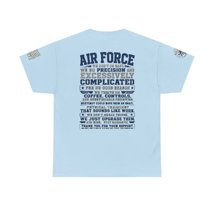 Air Force Crewneck T‑Shirt — "Air Force: Precision & Coffee" Military Graphic Tee