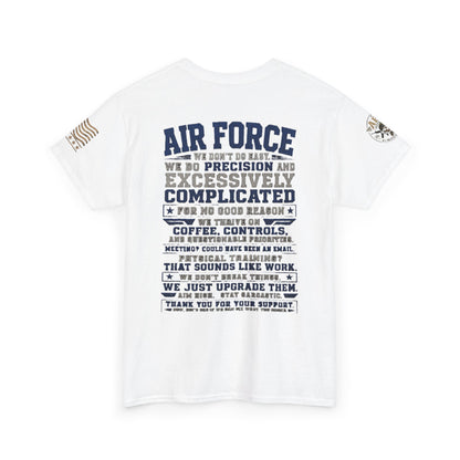 Air Force Crewneck T‑Shirt — "Air Force: Precision & Coffee" Military Graphic Tee