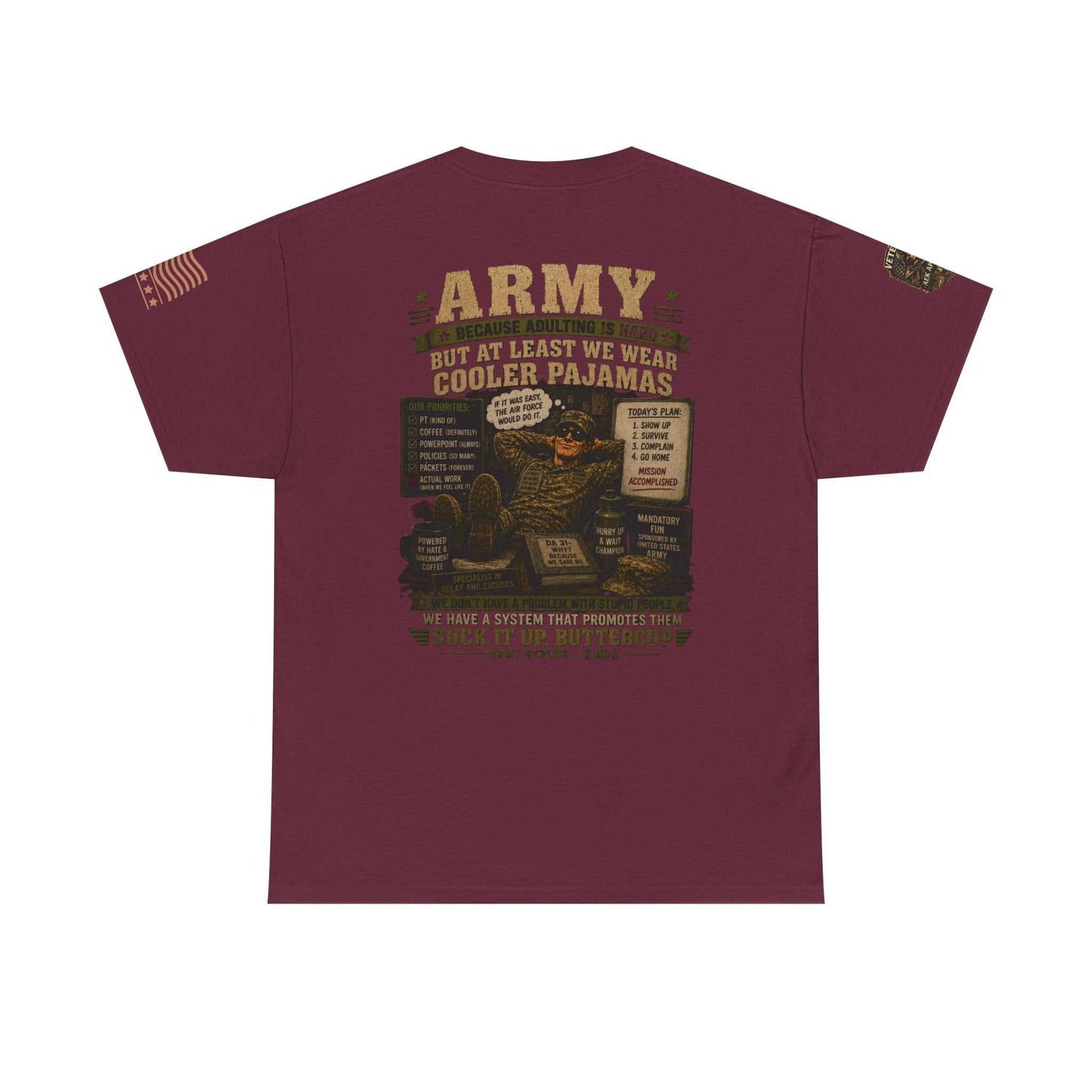 Army Vintage Graphic Tee — "Suck It Up, Buttercup" Military T-Shirt