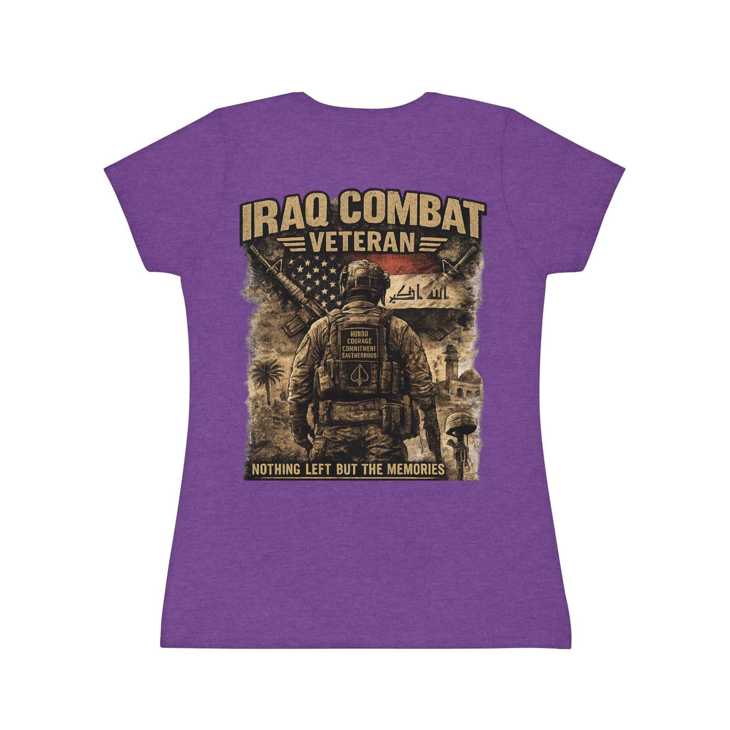 Iraq Combat Veteran Women's T-Shirt - 'Nothing Left But The Memories' Military Tribute