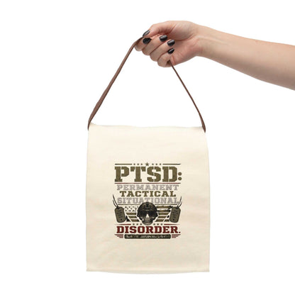 PTSD Tactical Situational Disorder Canvas Lunch Bag — Military Skull Design