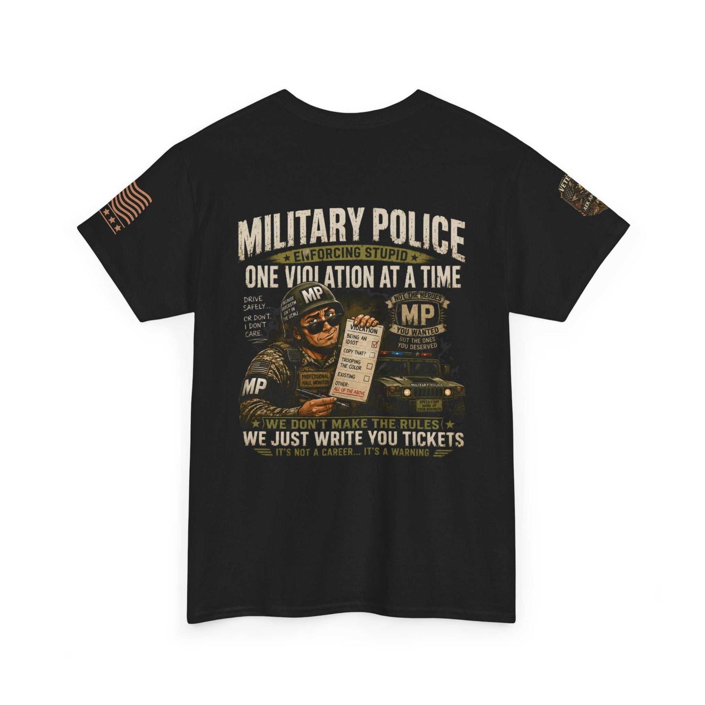 Military Police T-Shirt - "One Violation At A Time" Vintage MP Graphic Tee
