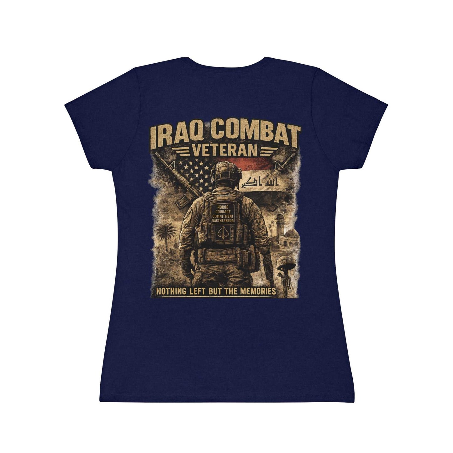 Iraq Combat Veteran Women's T-Shirt - 'Nothing Left But The Memories' Military Tribute