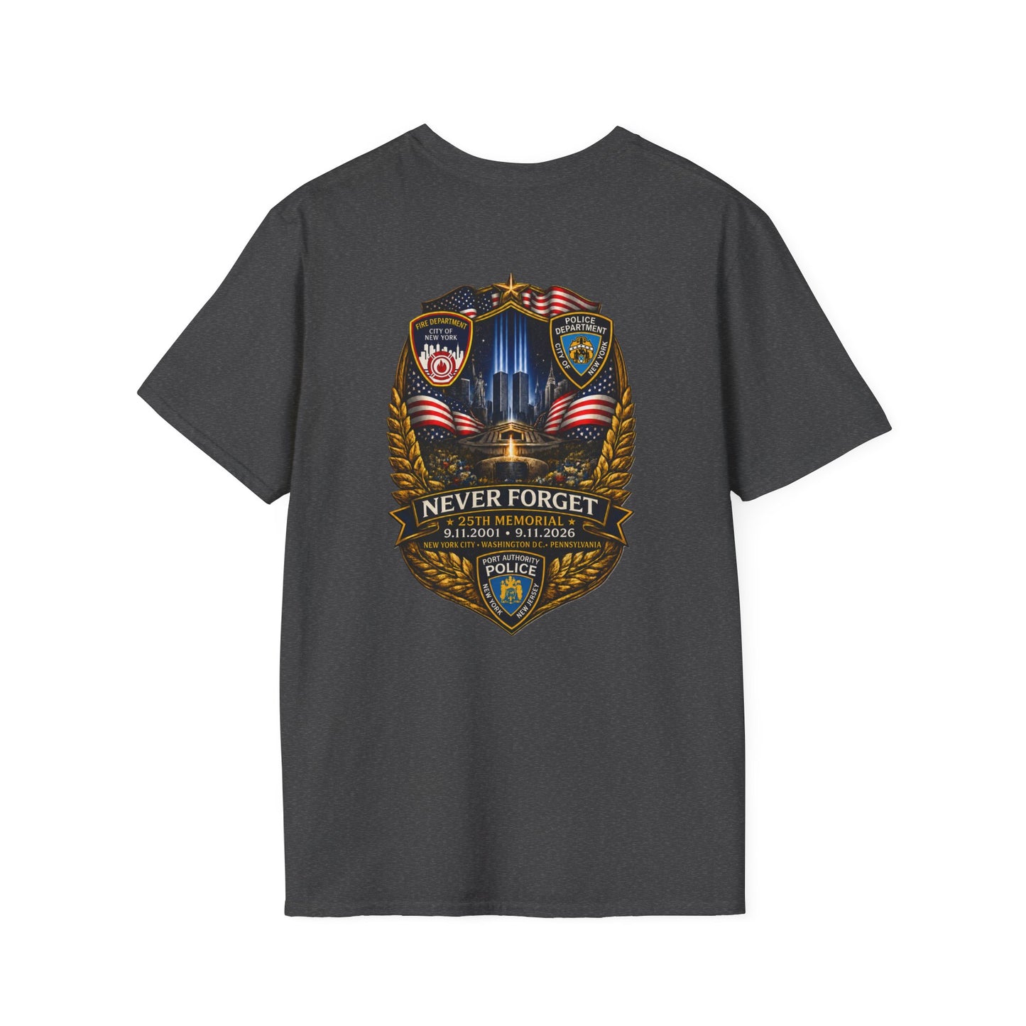 Patriots Day T-Shirt — Small Chest Flag Logo Tee for Memorial & Patriot Celebrations