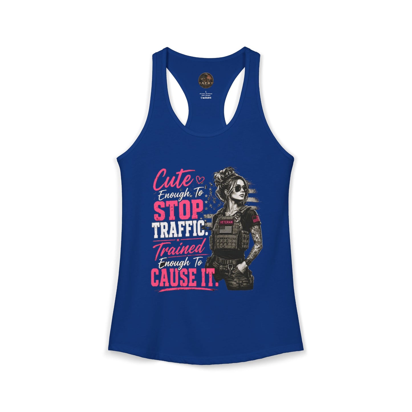Women's Racerback Tank - "Cute Enough to Stop Traffic"