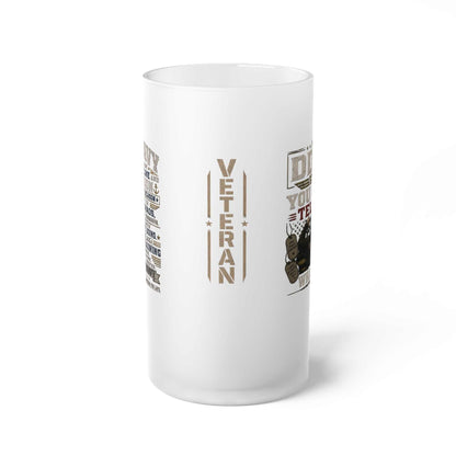 U.S. Navy Veteran Frosted Glass Beer Mug — Military Pride Beer Stein