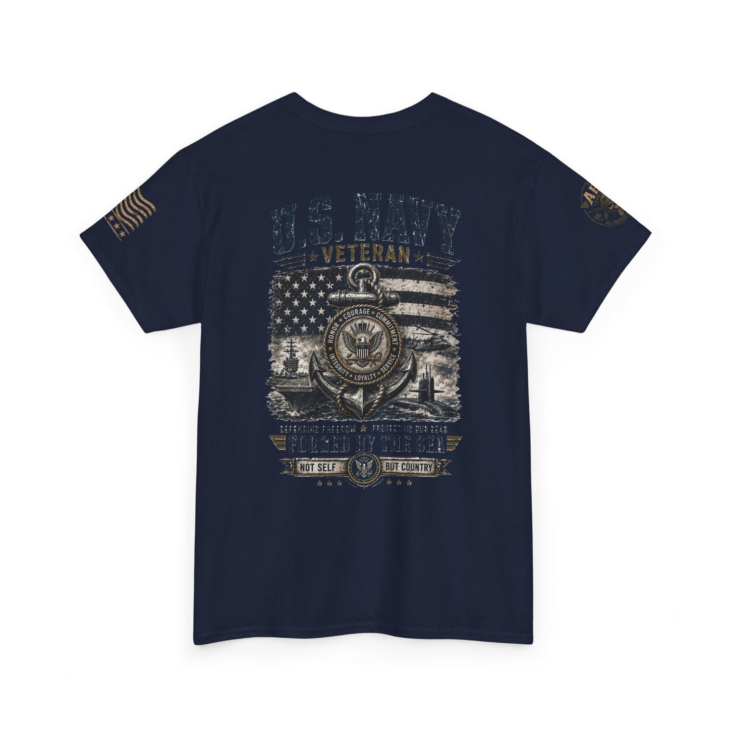 U.S. Navy Veteran T-Shirt — Forged by the Sea Patriotic Tee