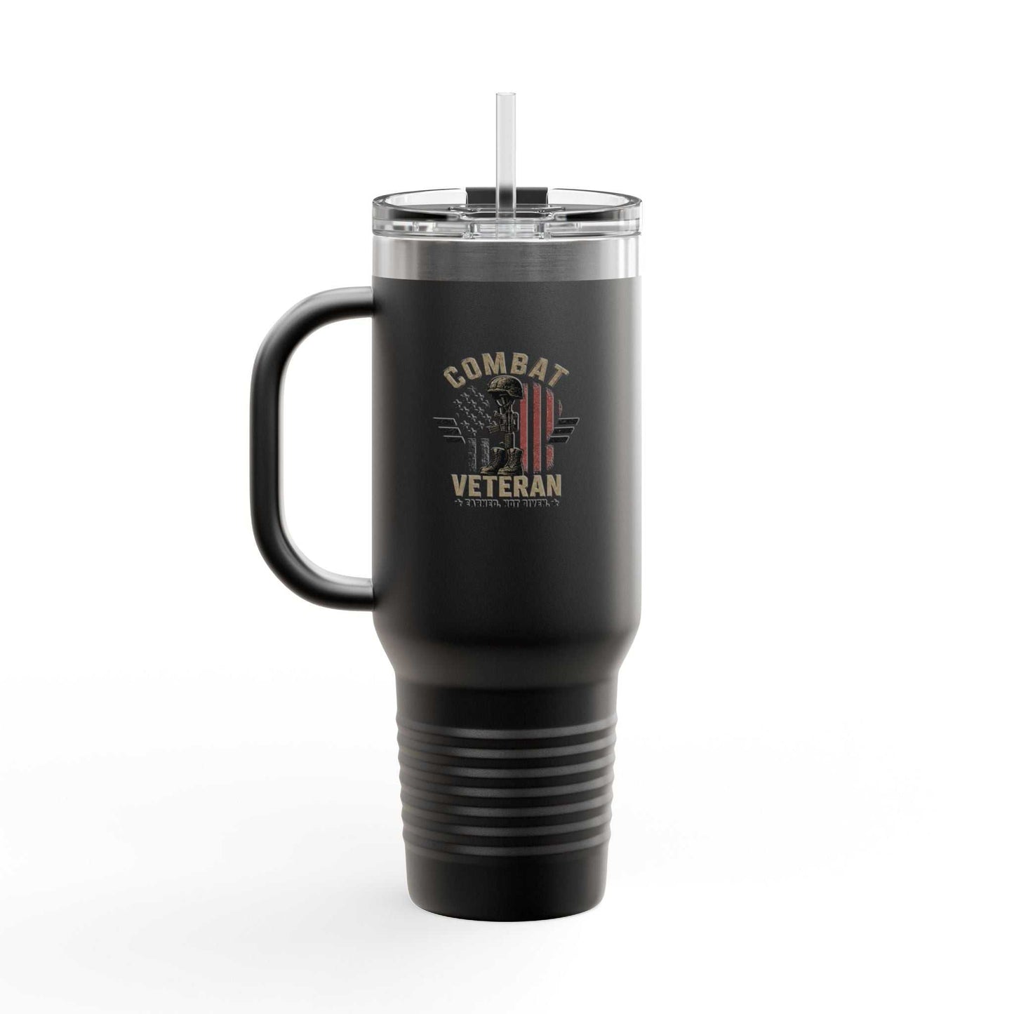 40oz Insulated Travel Mug – "I Do Stupid Things So Civilians Can Sleep Better" Veteran Tumbler