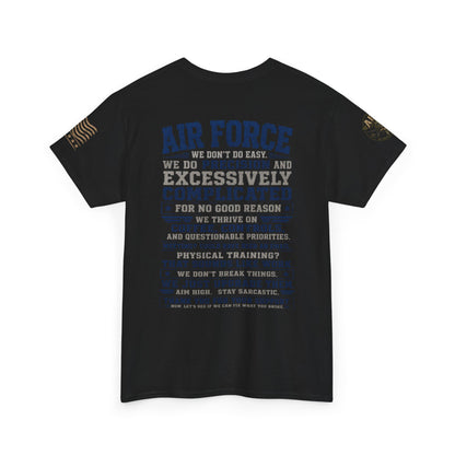Air Force Crewneck T‑Shirt — "Air Force: Precision & Coffee" Military Graphic Tee