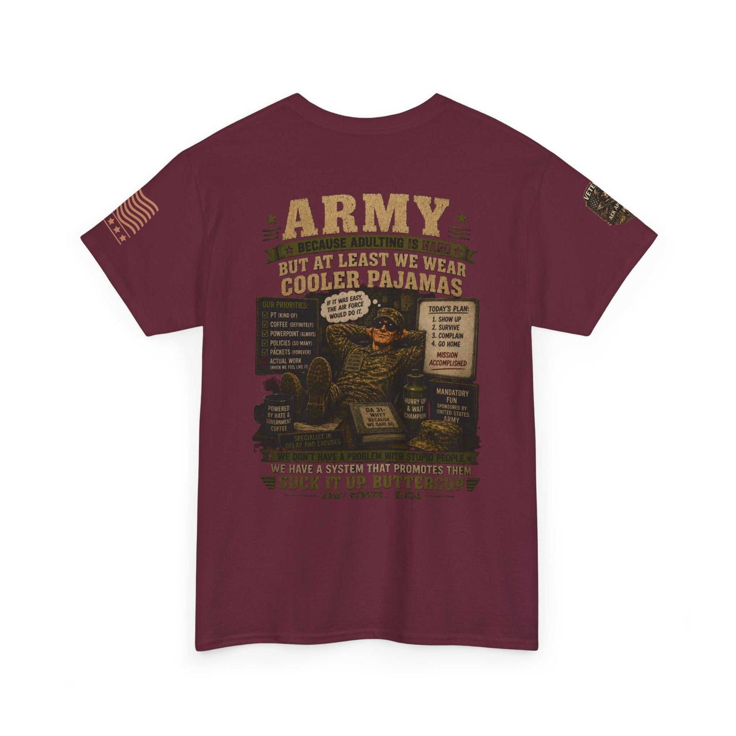 Army Vintage Graphic Tee — "Suck It Up, Buttercup" Military T-Shirt