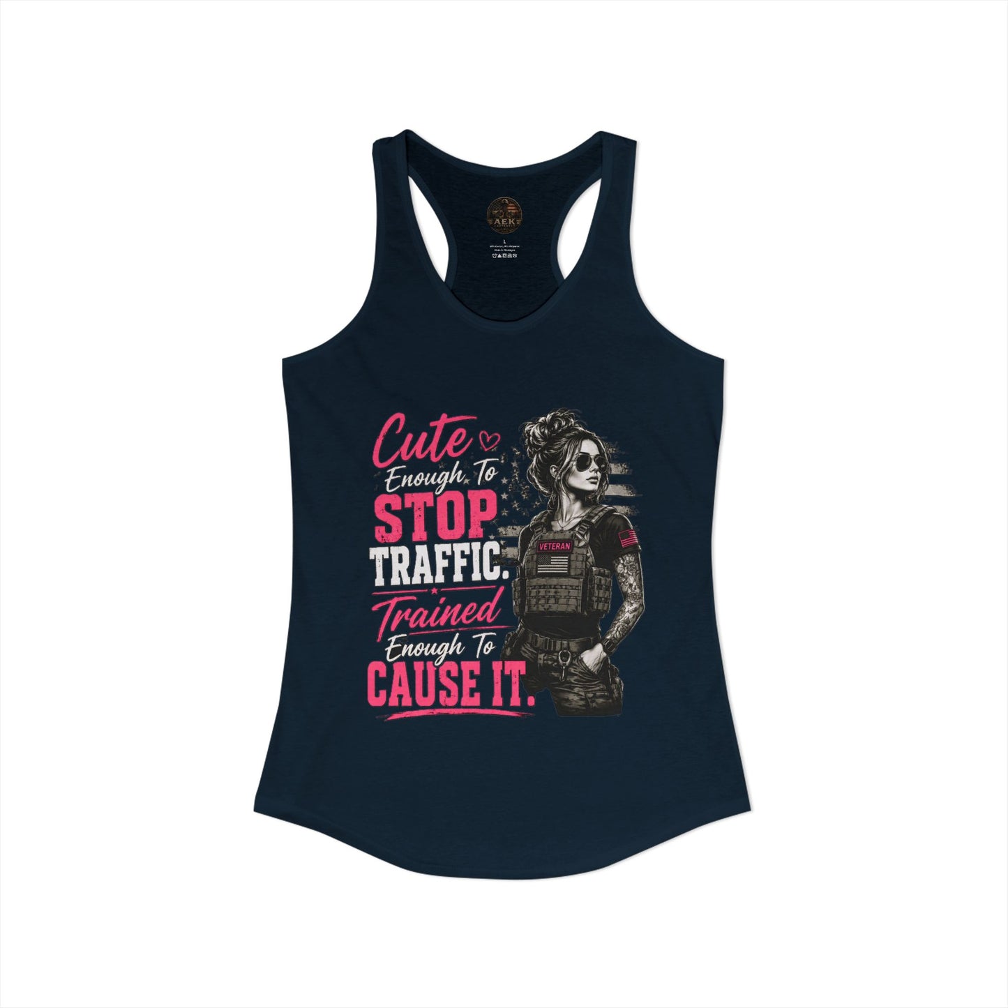 Women's Racerback Tank - "Cute Enough to Stop Traffic"