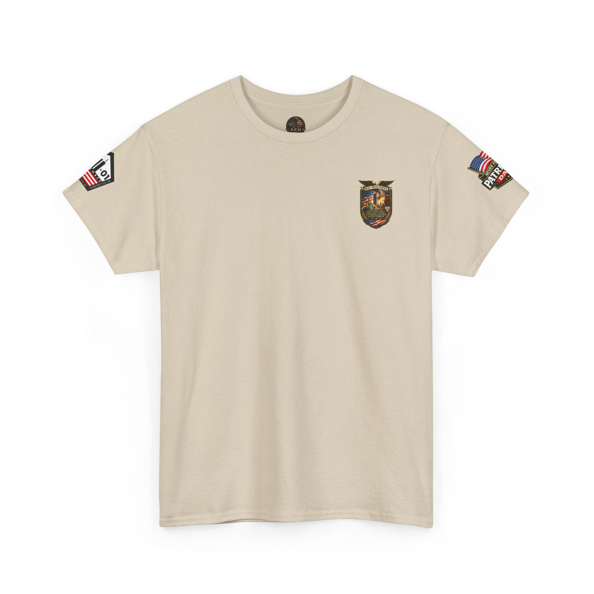 NYARNG Patriots Day Memorial Tee – "Never Forget" 25th Anniversary American Flag Shirt