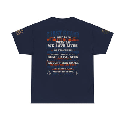 Coast Guard Tribute T‑Shirt — "We Do The Impossible" Veteran Rescue Tee