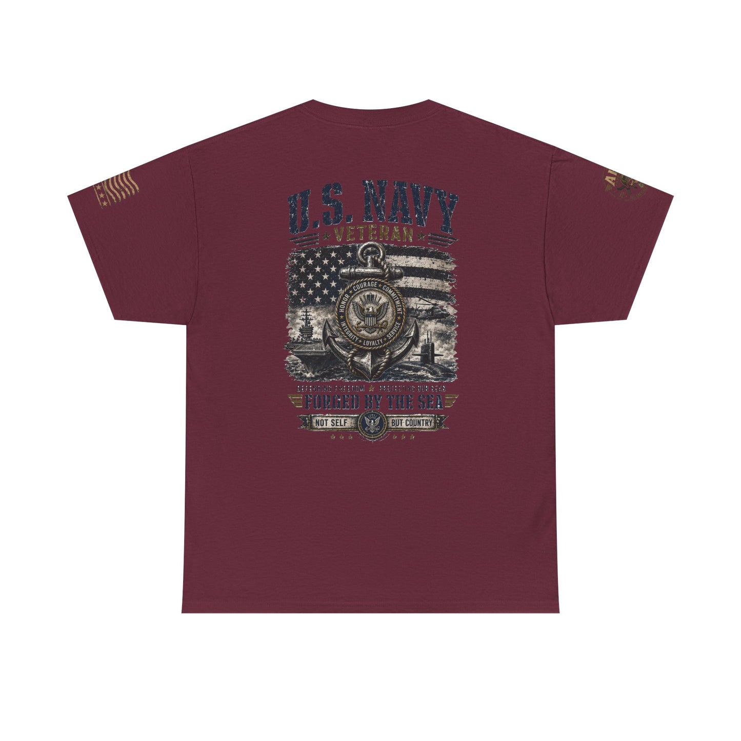 U.S. Navy Veteran T-Shirt — Forged by the Sea Patriotic Tee
