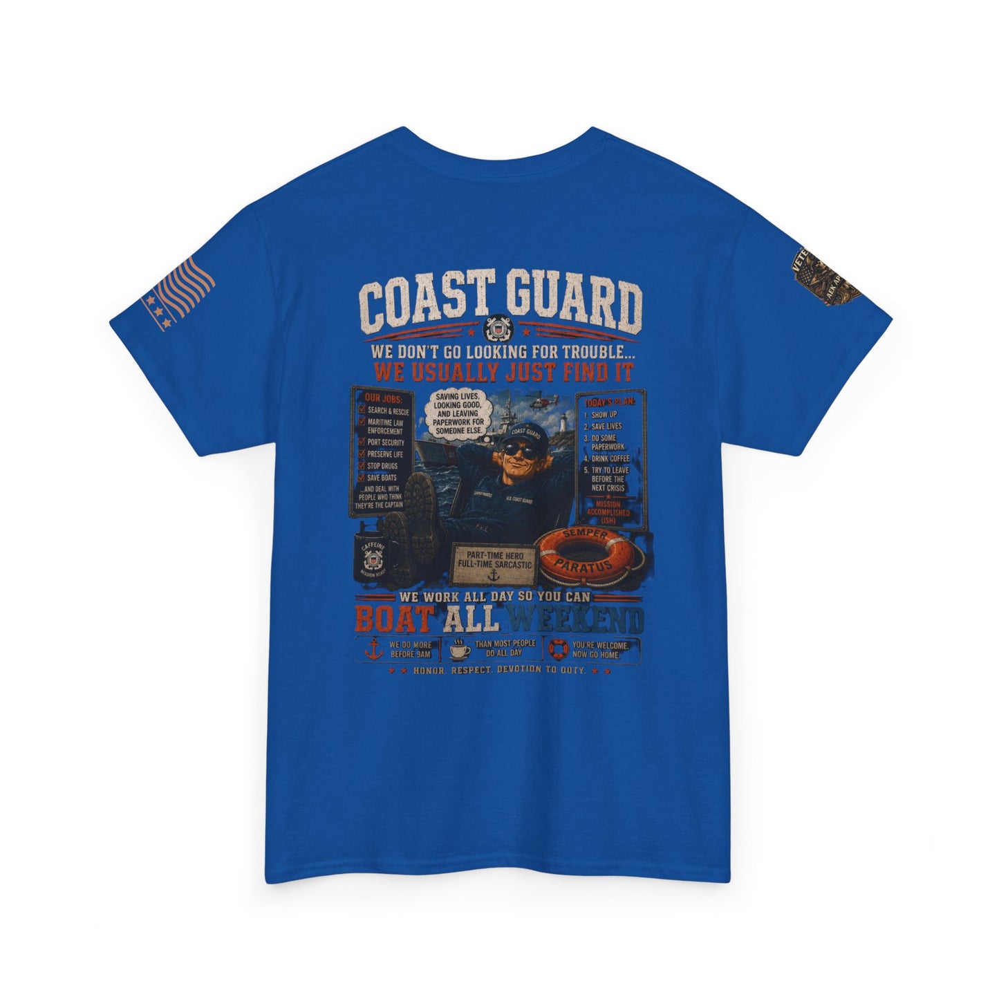 Coast Guard Boat All Weekend T-Shirt — Retro Nautical Rescue Tee