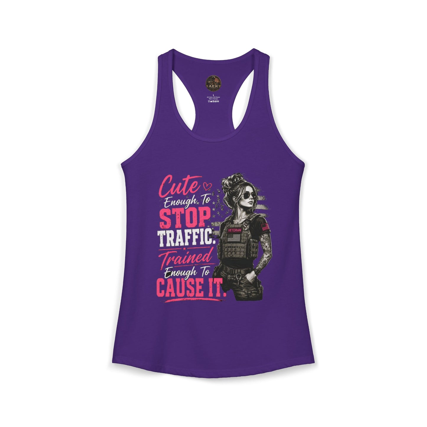 Women's Racerback Tank - "Cute Enough to Stop Traffic"