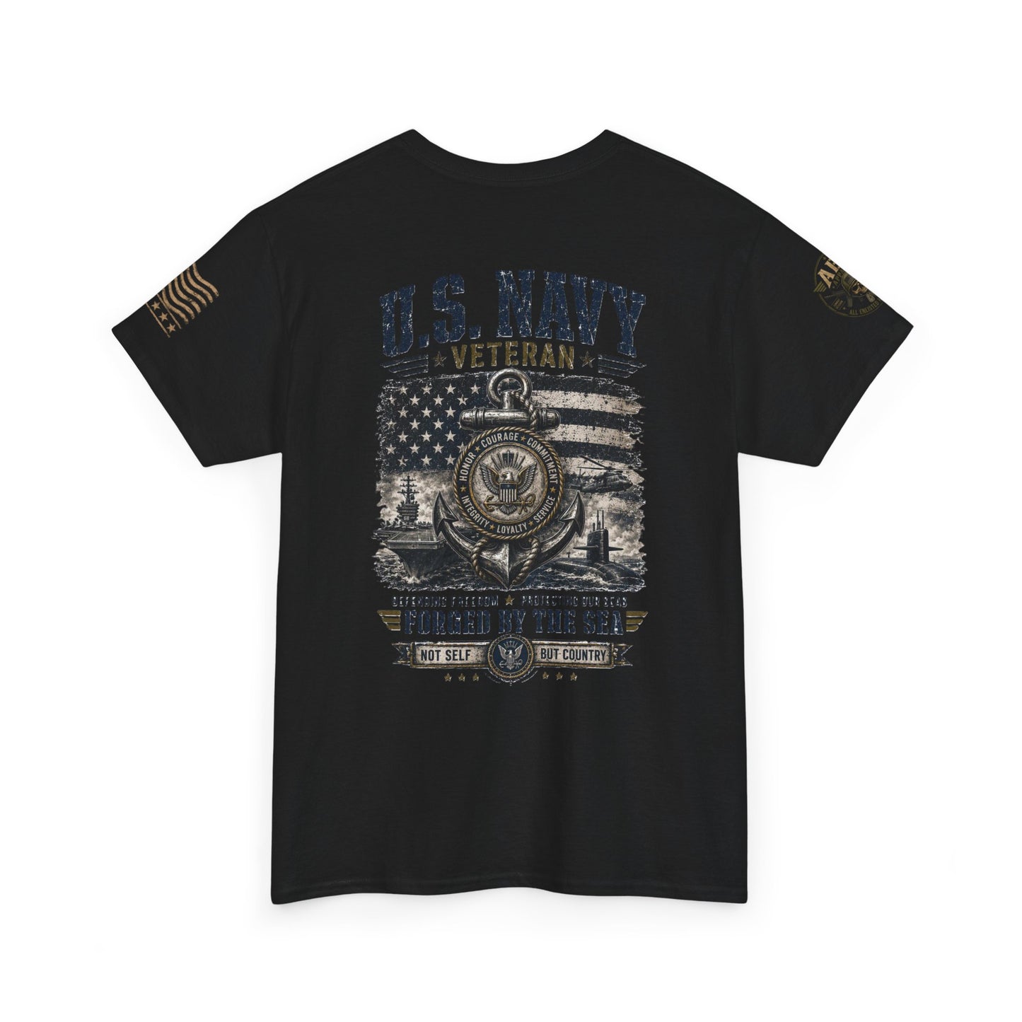 U.S. Navy Veteran T-Shirt — Forged by the Sea Patriotic Tee