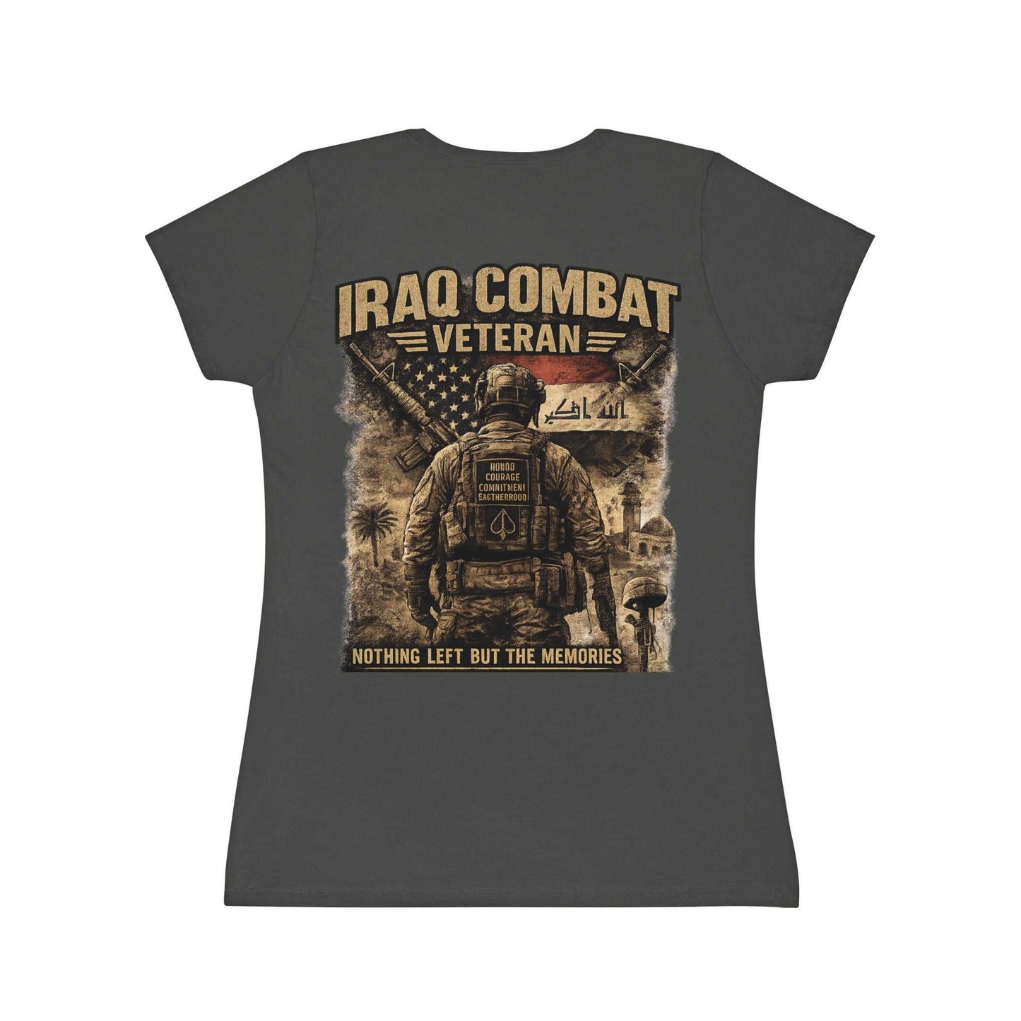 Iraq Combat Veteran Women's T-Shirt - 'Nothing Left But The Memories' Military Tribute