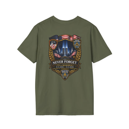 Patriots Day T‑Shirt — American Flag Small Chest Logo